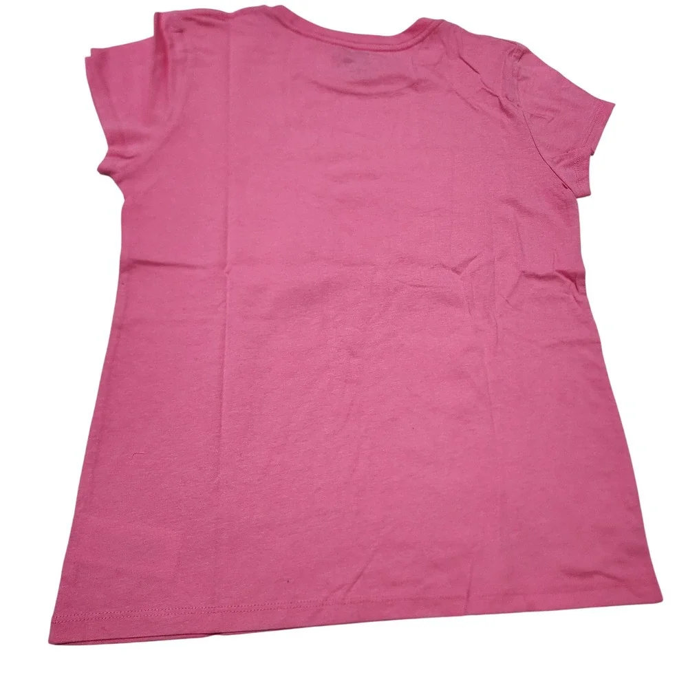 Ralph Lauren Girls Pink Cotton Jersey Tee Short Sleeve Pony Logo XL 16  New